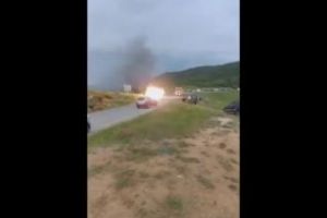 Imagini cu autoturismul care a explodat la începutul lunii - VIDEO