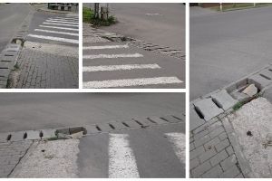 FOTO ȘTIREA TA: Capcană pentru pietoni – Ditamai craterul pe carosabil în zona pieţei Dacia, din Sebeş