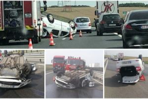 Logan vs. autocamion pe Autostrada A1. O victima la spital