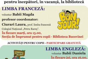 Clubul de lectură în limbile engleză şi franceză se redeschide la Biblioteca Bucovinei