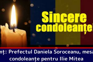 Neamţ: Prefectul Daniela Soroceanu, mesaj de condoleanţe pentru Ilie Mitea