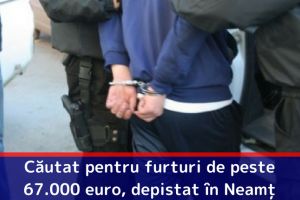Căutat de autorităţile din Germania pentru furturi de peste 67.000 euro, depistat în Neamţ