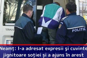 Neamţ: I-a adresat expresii şi cuvinte jignitoare soţiei şi a ajuns în arest
