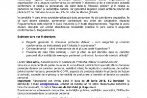CCINA Constanta, workshop Conformarea la Regulamentul General privind Protectia Datelor – intrebari si raspunsuri