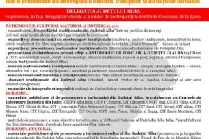 Judeţul Alba, invitat de onoare şi reprezentant unic al României la Serbările Consulare de la Lyon (Franţa), în acest weekend