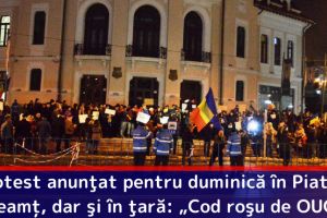 Protest anunţat pentru duminică în Piatra-Neamţ, dar şi în ţară: „Cod roşu de OUG”