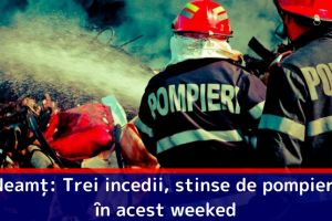Neamţ: Trei incedii, stinse de pompieri în acest weeked