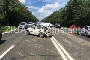 Imagini de la eveniment. Accident grav pe DN 39, la intrare in localitatea 23 August