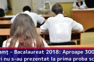 Neamţ – Bacalaureat 2018: Aproape 300 de elevi nu s-au prezentat la proba scrisă la limba română