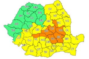 Cod portocaliu de ploi abundente şi inundaţii la Braşov