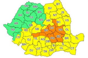 Sibiul e sub cod galben de ploi abundente