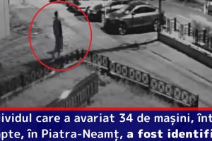 Individul care a avariat 34 de autoturisme, într-o noapte, în Piatra-Neamţ, a fost identificat