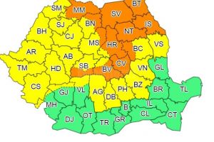 Cod portocaliu de ploi abundente pentru judeţul Suceava