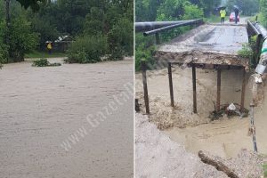 140 de l/mp la Valea Lungă! 25 de case sunt izolate după ruperea unui podeţ