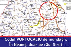 Codul PORTOCALIU de inundaţii. În Neamţ, valabil doar pe râul Siret