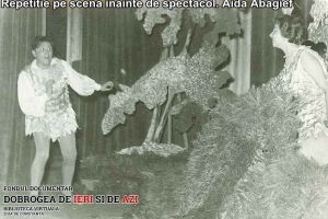 Repetitie pe scena inainte de spectacol. Aida Abagief 