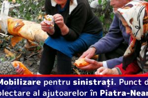 Mobilizare pentru sinistraţi. Punct de colectare al ajutoarelor în Piatra-Neamţ