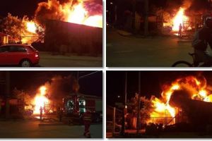 Incendiu puternic la o vulcanizare din Calea Girocului. Focul a cuprins si casa din apropiere