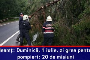 Neamţ: Duminică, 1 iulie, zi grea pentru pompieri: 20 de misiuni