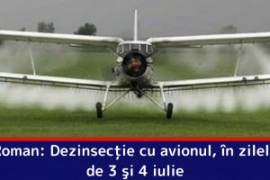 Roman: Dezinsecţie cu avionul, în zilele de 3 şi 4 iulie