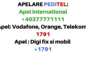   PEDITEL 1791 poate fi apelat de oriunde în lume, cu tarif normal