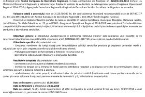 Anunt de presa: Inceperea proiectului Modernizarea si extinderea hotelului Violeta