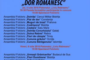 Prima ediţie a Festivalului ”Dor Românesc”, joi şi vineri pe pietonal