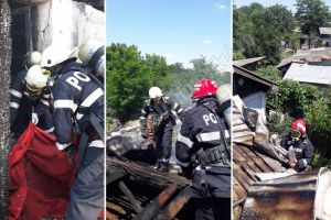 TITU: Un bătrân a murit carbonizat într-o anexă a gospodăriei