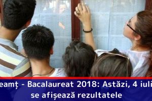 Neamţ – Bacalaureat 2018: Astăzi, 4 iulie, se afişează rezultatele