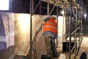 Catedrala Mântuirii Neamului. A început aplicarea icoanelor în mozaic pe catapeteasmă