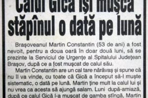Armăsarul Gică care-şi compostează stăpânul, lunar