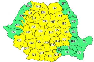 COD GALBEN: instabilitate atmosferică accentuată, cantităţi de apă însemnate