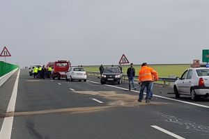 Accident rutier pe Autostrada Soarelui, in zona localitatii Valea Dacilor. O persoana a fost ranita