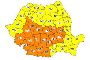 Teleorman, sub Cod portocaliu de ploi abundente, pana marti seara