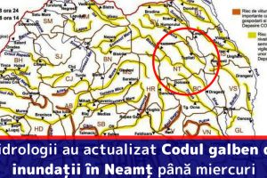 Hidrologii au actualizat Codul galben de inundaţii în Neamţ până miercuri