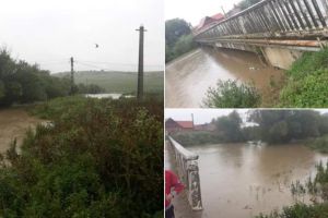FOTO/ VIDEO: Prea multă ploaie şi în Sud-Estul judeţului Alba – Râul Secaş a ieşit din matcă la Cut şi Cunţa, şi a inundat suprafeţe mari de teren