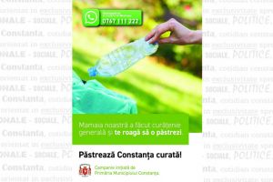 Sesizari in aplicatia WhatsApp: O noua campanie de curatenie lansata de municipalitate - Pastreaza Constanta Curata!“ (galerie foto)