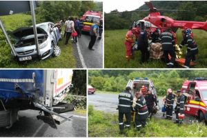 FOTO – Femeie din Sibiu grav rănită la Arad. A fost luată cu elicopterul SMURD