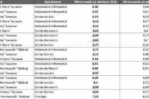 Cele mai bune specializări din judeţ, după mediile de admitere la liceu
