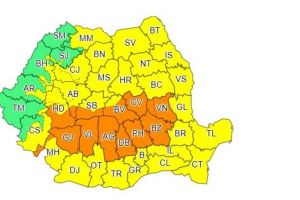 Prognoză meteo actualizată! Gorjul rămâne sub cod portocaliu de ploi abundente