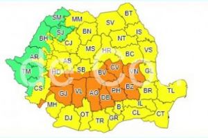 ANM a actualizat atentionarile cod galben si cod portocaliu de vreme rea. Constanta ramane sub atentionare cod galben