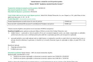 ASOCIAŢIA GAL PODIŞUL TÂRNAVELOR Anunţă lansarea  sesiunii de cereri de proiecte pentru Măsura M2/2B