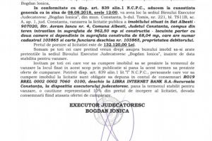 Licitatie publica organizata de B.E.J. 