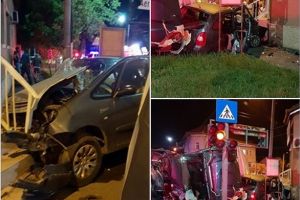 PRĂPĂD azi-noapte, în Arad, în colţ la Poliţia Rutieră (GALERIE FOTO + VIDEO)