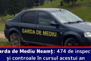 Garda de Mediu Neamţ: 474 de inspecţii şi controale în cursul acestui an