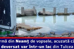 Firmă din Neamţ de vopsele, acuzată că a deversat var într-un lac din Tulcea