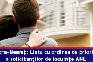 Piatra-Neamţ: Lista cu ordinea de priorităţi a solicitanţilor de locuinţe ANL