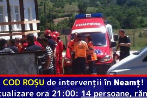 COD ROȘU de intervenţii în Neamţ! Actualizare ora 21:00: 14 persoane, rănite