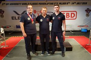 FOTO. Dan Turuş, sportiv legitimat la CS Unirea Alba Iulia, medaliat cu argint la Cupa Mondială Universitară de Powerlifting