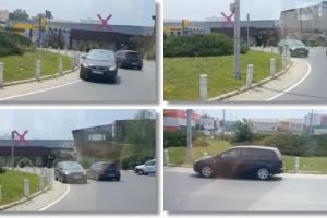Sofer filmat in timp ce circula pe contrasens, in sensul giratoriu de la iesire din Timisoara
